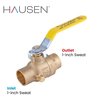 Hausen 1 in. SWT x 1 in. SWT Premium Brass Full Port Ball Valve with Drain (5PK), 5PK HA-BV123-5